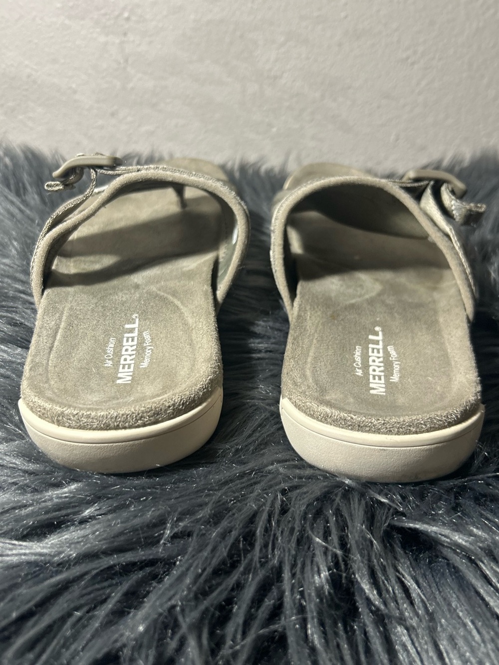 Merrell District 3 Post Brindle Neutral Taupe Slide with Adjustable Buckle Sz 10 - Picture 6 of 10